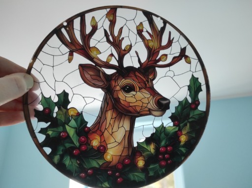 Zdjęcie oferty: Nowy witraż witrażyk dekoracja okienna  Święta Bożego Narodzenia 