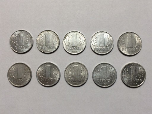 Zdjęcie oferty: 1 Pfennig fenig 10 sztuk Niemcy DDR NRD