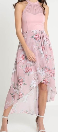 Zdjęcie oferty: Suknia balowa w kwiaty z dłuższym tyłem 