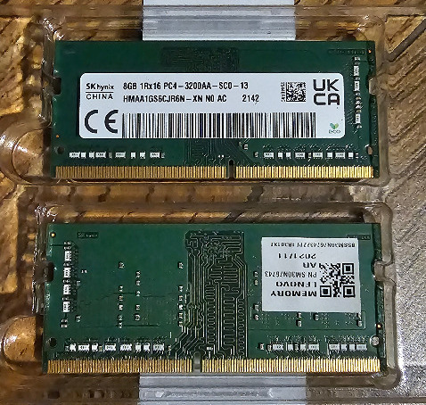 Zdjęcie oferty: Pamięć do laptopa 2x8GB DDR4 Hynix 3200 HMAA1GS6CJR6N-XN