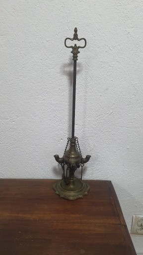 Zdjęcie oferty: Stara mosiężna lampka oliwna z akcesoriami
