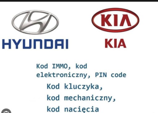 Zdjęcie oferty: Kod pin kod klucza Hyundai Kia