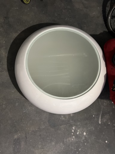 Zdjęcie oferty: Stolik kawowy okrągły UFO biały podświetlany szkło