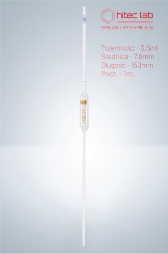 Zdjęcie oferty: Pipeta Pasteura PE poj. bańki 3.5mL, podz.1mL, dł.