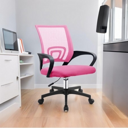 Zdjęcie oferty: Fotel obrotowy mikrosiatka do biurka różowy
