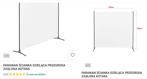 Zdjęcie oferty: Parawan biały duży