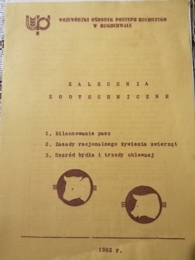 Zdjęcie oferty: Zalecenia Zootechniczne 1982r. PGR świnie, bydło