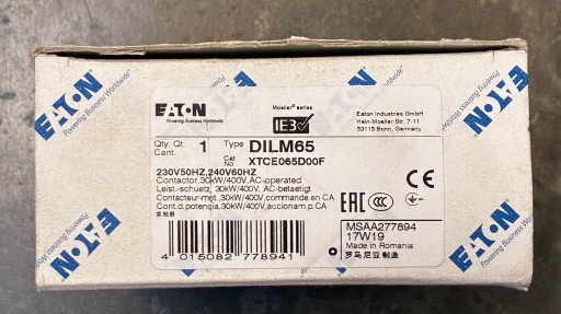Zdjęcie oferty: Stycznik EATON DILM65 XTCE065D