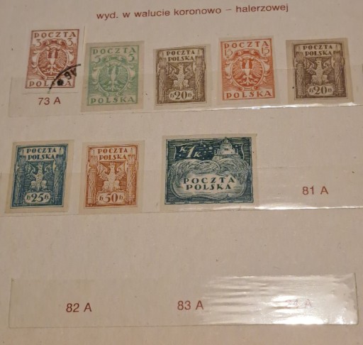 Zdjęcie oferty: Znaczki Fi 73a-84b wydanie w walucie koronowo-halerzowej.