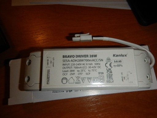 Zdjęcie oferty: Zasilacz LED Kanlux 28029 Bravo Driver 28 W 0,16 A