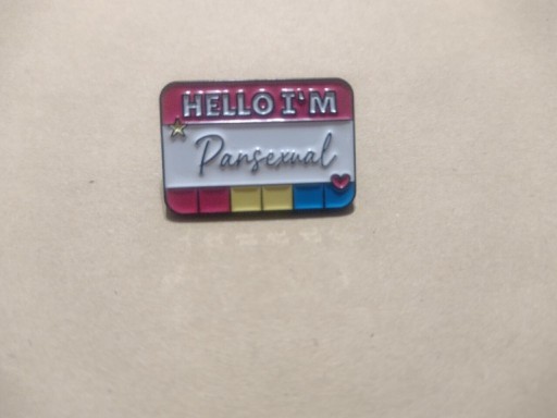 Zdjęcie oferty: Przypinka broszka Hello I'm Pansexual LGBT