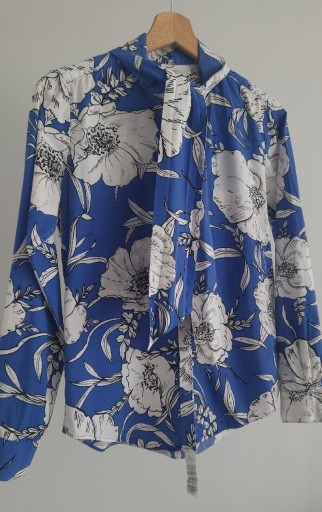 Zdjęcie oferty: Koszula elegancka print w kwiaty wiązanie pod szyją Lambert