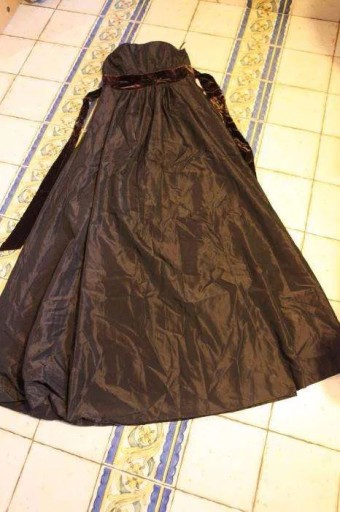 Zdjęcie oferty: suknia wieczorowa długa brązowa tafta aksamitna 