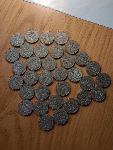 Zdjęcie oferty: Monety 50 gr obiegowe 1923 r kolekcjonerskie 33szt