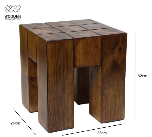 Zdjęcie oferty: Drewniany stołek 26x26x32 cm Producent lite drewno