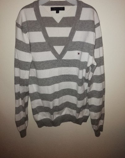 Zdjęcie oferty: Sweter bluzka Tommy Hilfiger r36 szary biały pasy 