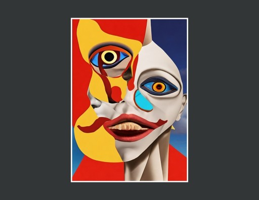 Zdjęcie oferty: Plakat premium - twarz w stylu Salvadora Dali 