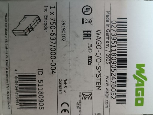 Zdjęcie oferty: Wago 750-637/000-004 moduł enkodera inkrementalnego