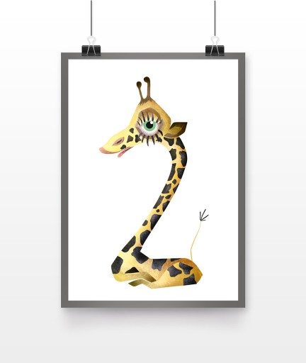 Zdjęcie oferty: Plakat A4, do dziecięcego pokoju ,,Żyrafa"