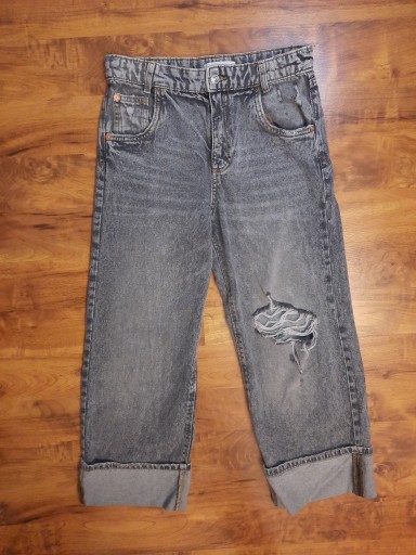Zdjęcie oferty: Jeansy boyfriend podwijane jeansy Zara 164cm