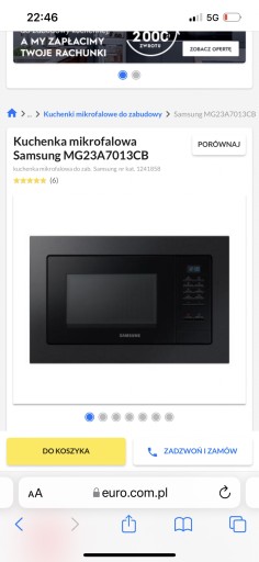 Zdjęcie oferty: kuchenka mikrofalowa Samsung MG23A7013CB