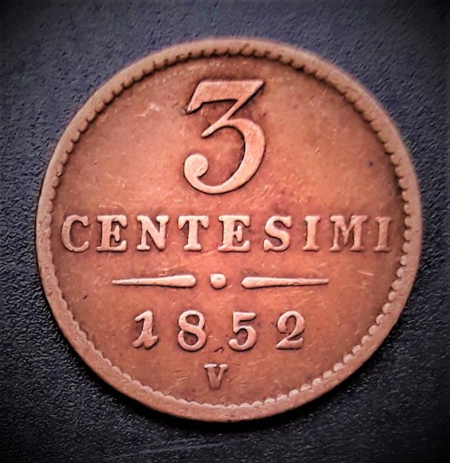 Zdjęcie oferty: 3  CENTESIMI--1852--V---LOMBARDIA  WENECKA---STAN