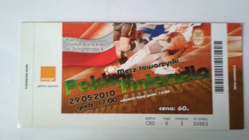 Zdjęcie oferty: Bilet Polska - Finlandia 2010 r.