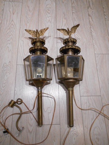 Zdjęcie oferty: Lampa lampy powozowe x 2 mosiądz cena za dwie 
