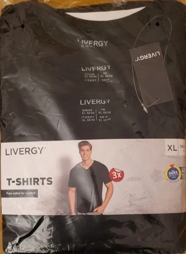 Zdjęcie oferty: T-shirty męskie 100% bawełna 3szt czarny LIVERGY