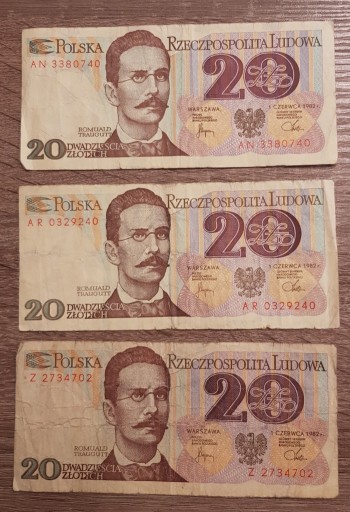 Zdjęcie oferty: Banknoty 20 złotowe PRL
