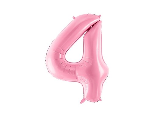 Zdjęcie oferty: Balon foliowy cyfra "4" różowy, pastelowy 86 cm