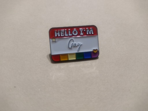 Zdjęcie oferty: Przypinka broszka Hello I'm Gay LGBT gej