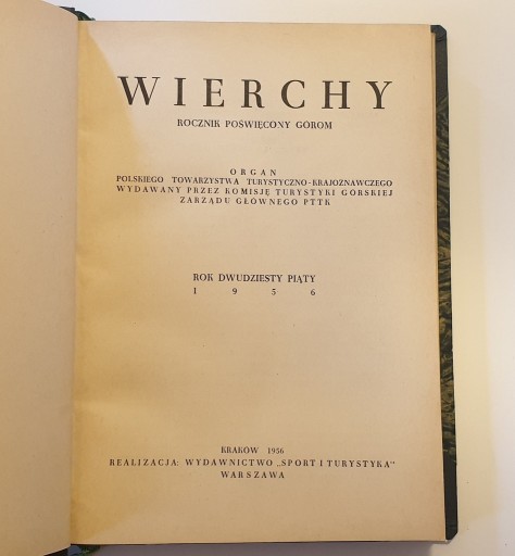 Zdjęcie oferty: WIERCHY ROCZNIK 25 1956