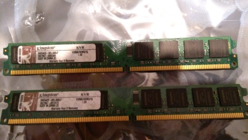 Zdjęcie oferty:  Pamięci RAM Kingstone DDR2 2x1GB takt. 667; 1,8V