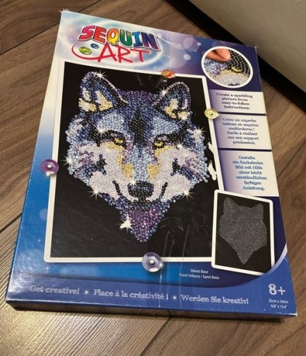 Zdjęcie oferty: Mozaika diamenciki Zestaw Artystyczny Układanka Cekinowa Wilk 