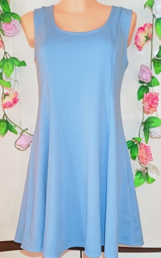 Zdjęcie oferty: Sukienka niebieska z wiskozy rozkloszowana Tess 40