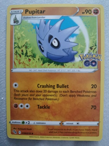 Zdjęcie oferty: Pupitar 038/078 PGO / Karty Pokemon 