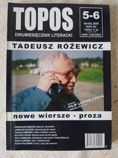 Zdjęcie oferty: Topos nr 84-85 (5-6/2005) Tadeusz Różewicz