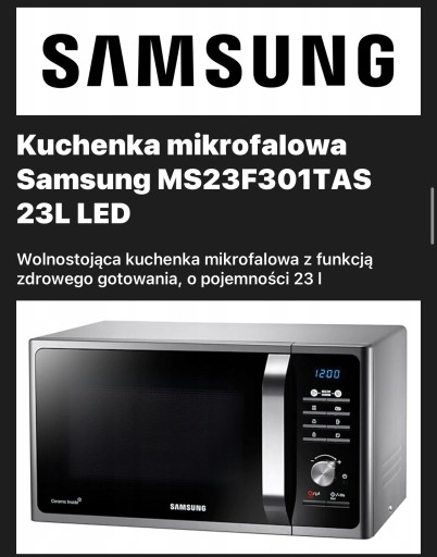 Zdjęcie oferty: Kuchenka mikrofalowa Samsung MS23F301TAS 23L LED