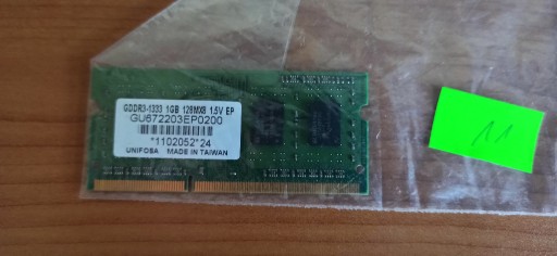Zdjęcie oferty: Pamięć RAM DDR3 Unifosa GU672203EP0200 1 GB