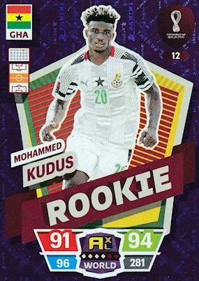 Zdjęcie oferty: Panini World Cup Qatar 2022 Rookie Kudus 12