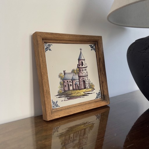 Zdjęcie oferty: Ceramiczny stary kafelek obraz vintage dekoracja