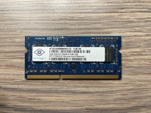 Zdjęcie oferty: NANYA Pamięć RAM 2GB SODIMM DDR3 1333MHz