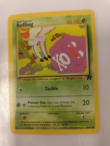 Zdjęcie oferty: Pokemon Karta TCG koffing 58/82 Team Rocket