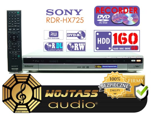 Zdjęcie oferty: Nagrywarka DVD Sony RDR-HX725 160 HDD +RW +R DL