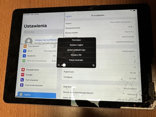 Zdjęcie oferty: iPad Air 2 A1567 16GB digitizer zły