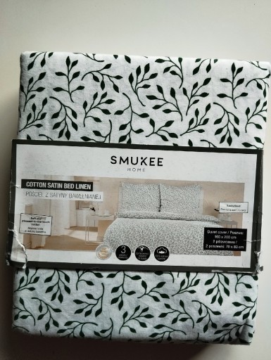 Zdjęcie oferty: Pościel bawełna satynowa 100%  160/200cm SMUKEE komplet pościeli liście 