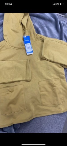 Zdjęcie oferty: Cropped hoodie adidas musztardowy XS 