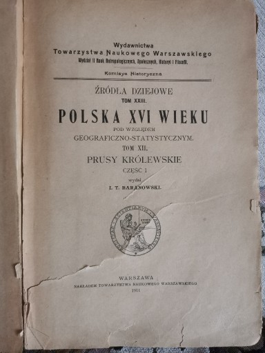 Zdjęcie oferty: Polska XVI wieku - Prusy Królewskie