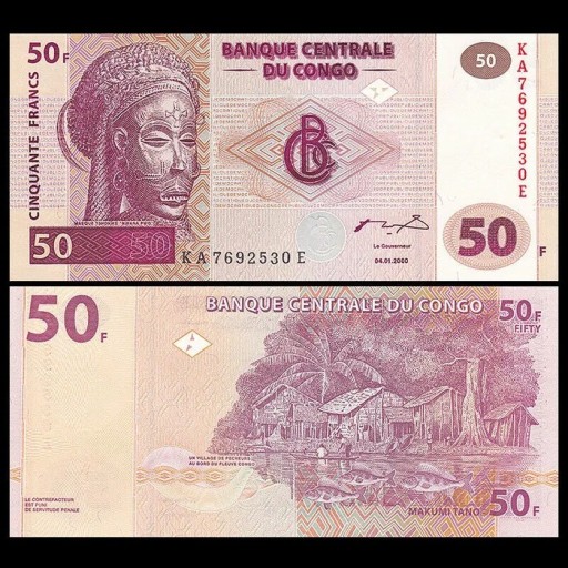 Zdjęcie oferty: Banknot Kongo - 50 franków 2013 - Stan UNC